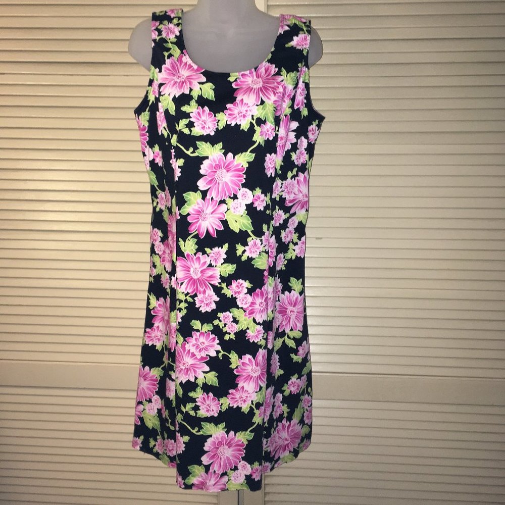 K & Company Black & Pink Floral Dress Size 14